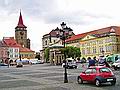 Rynek w Jicinie po lewej Paac Wallensteina.